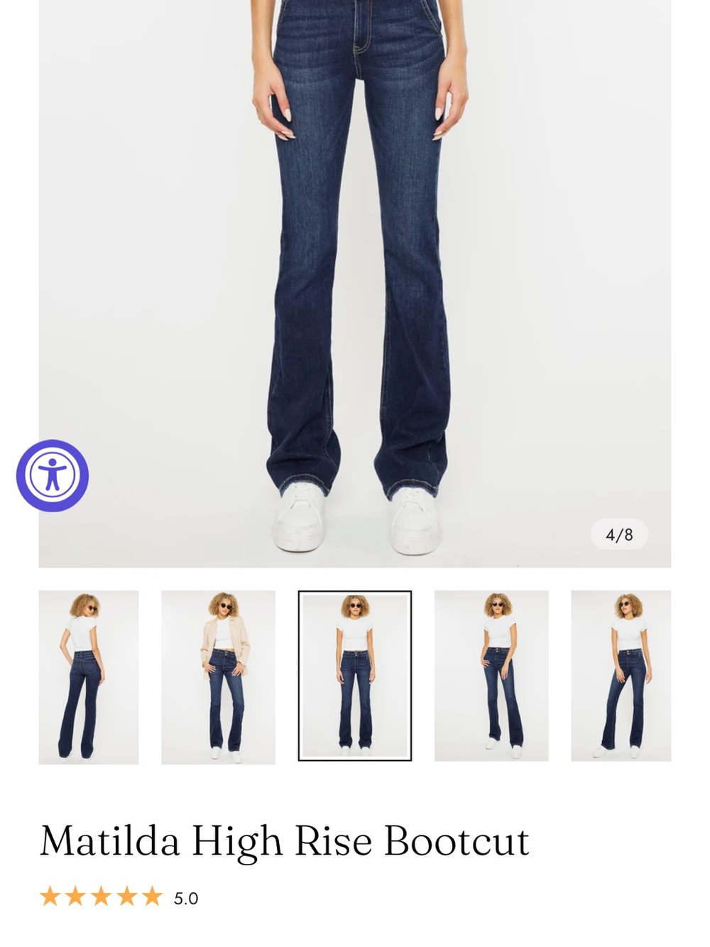 KanCan Matilda High-Rise Bootcut Jeans - Dark Blue